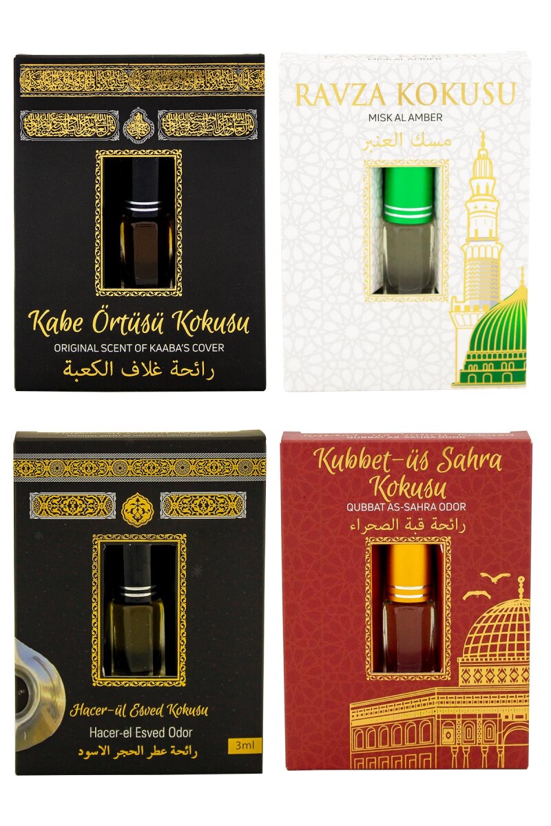 Kabe Örtüsü Kokusu Medine Ravza Kokusu Hacerül Esved Kokusu ve Kubbetül Sahra kokusu Alkolsüz Esans 3ml - 1