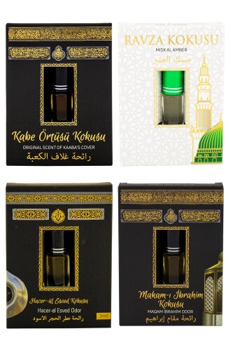 Kabe Örtüsü Kokusu Medine Ravza Kokusu Hacerül Esved Kokusu ve Makamı İbrahim kokusu Alkolsüz Esans 3ml - 1