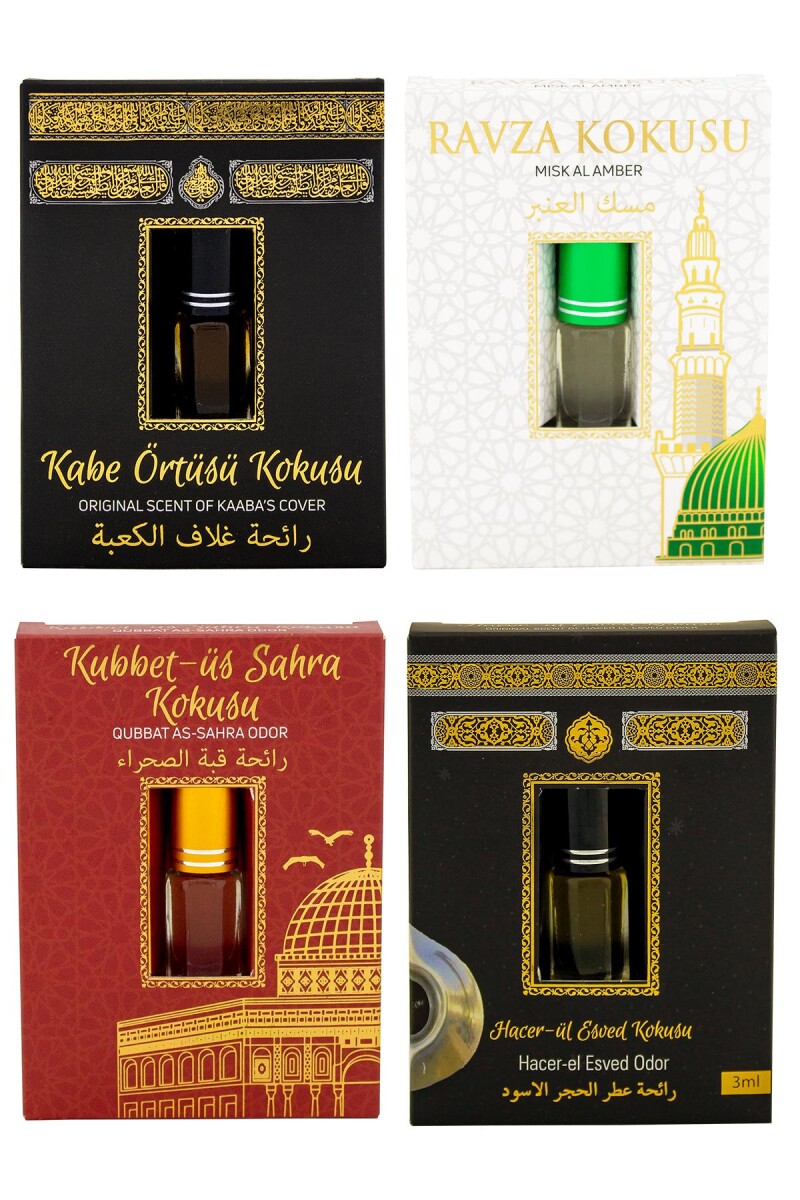 Kabe Örtüsü Kokusu Medine Ravza Kokusu Kubbetül Sahra Kokusu ve Hacerül Esved kokusu Alkolsüz Esans 3ml - 1