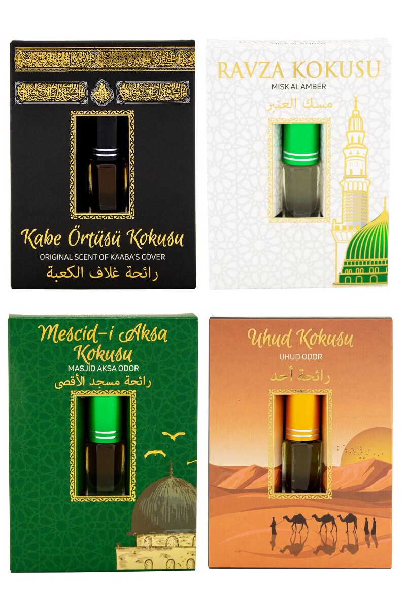 Kabe Örtüsü Kokusu Medine Ravza Kokusu Mescidi Aksa kokusu ve Uhud Kokusu Alkolsüz Esans 3ml - 1