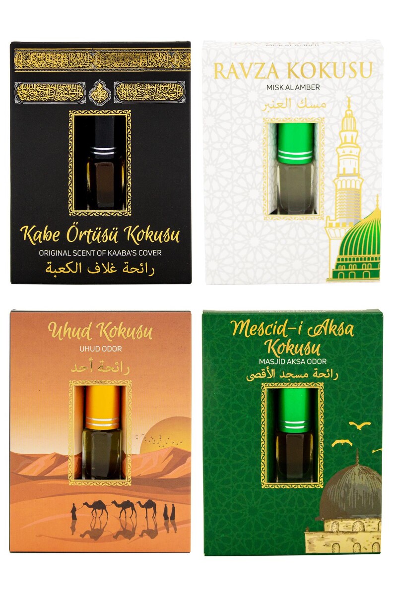 Kabe Örtüsü Kokusu Medine Ravza Kokusu Uhud Kokusu ve Mescidi Aksa kokusu Alkolsüz Esans 3ml - 1