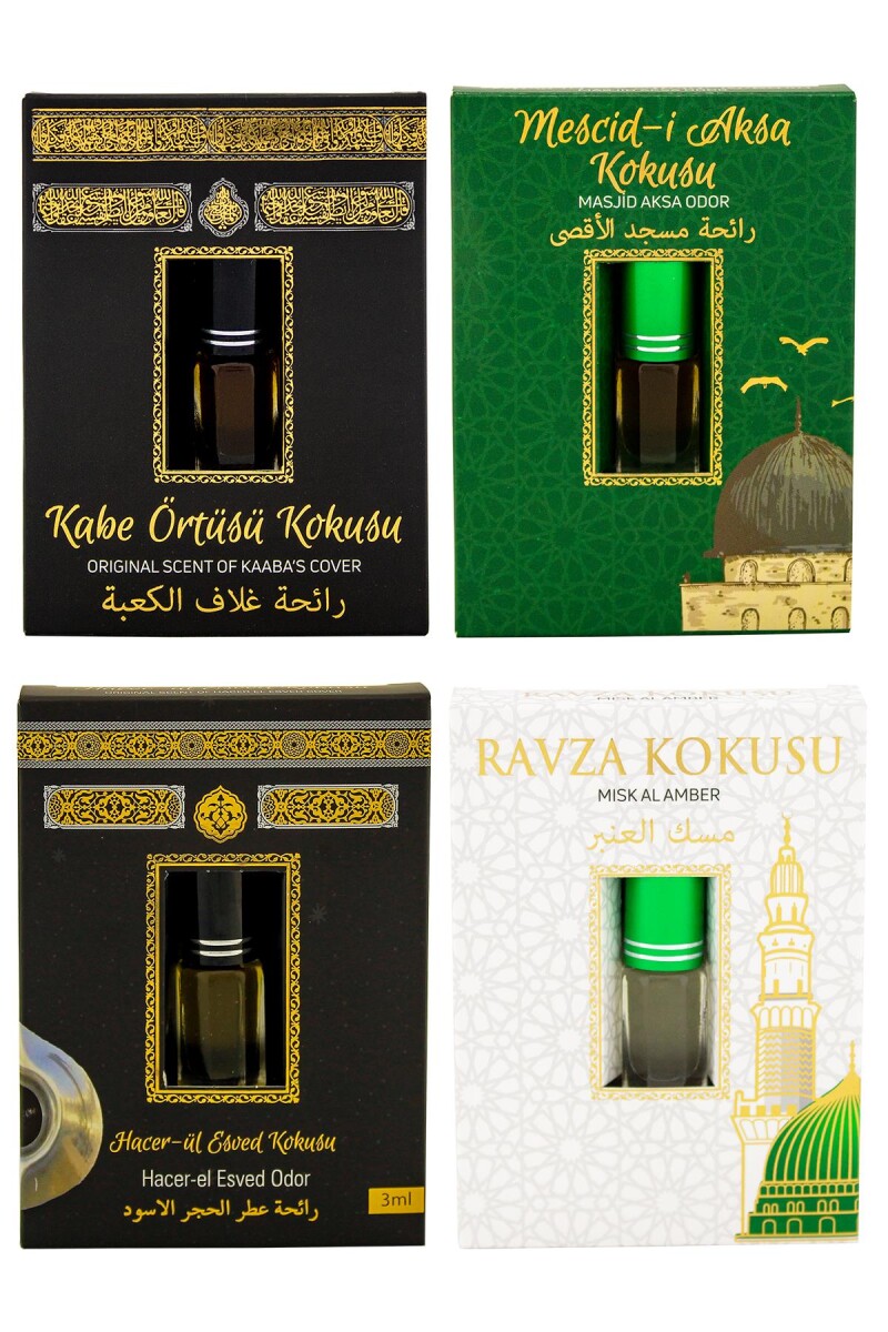 Kabe Örtüsü Kokusu Mescidi Aksa kokusu Hacerül Esved Kokusu ve Medine Ravza Kokusu kokusu Alkolsüz Esans 3ml - 1