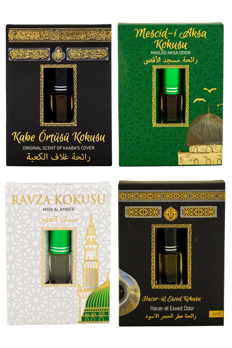 Kabe Örtüsü Kokusu Mescidi Aksa kokusu Medine Ravza Kokusu ve Hacerül Esved Kokusu Alkolsüz Esans 3ml - 1