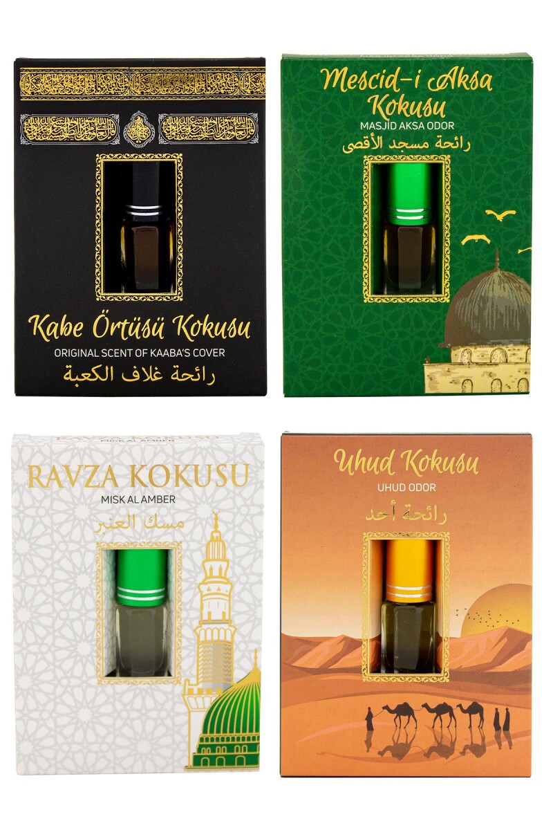 Kabe Örtüsü Kokusu Mescidi Aksa kokusu Medine Ravza Kokusu ve Uhud Kokusu Alkolsüz Esans 3ml - 1