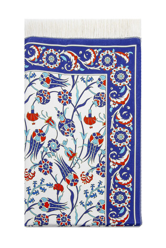 Kadife İpek Dokulu Keseli Lale Desenli Seccade - 62x110 cm, Pratik ve Taşınabilir - IPK02 - 5