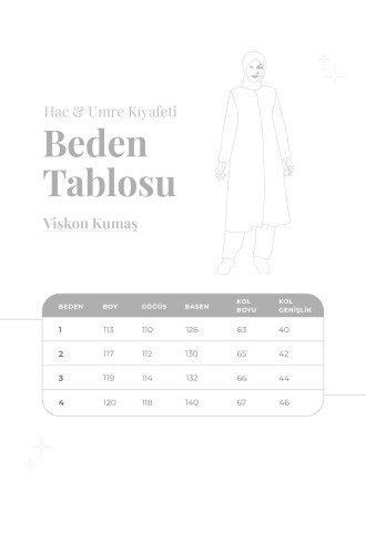 Kadın Gri Viskon Fermuarlı Nakış Detaylı Hac Umre Kıyafeti Tesettür İkili Takım - 5