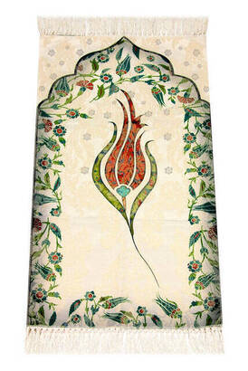 Kids Prayer Rug - Tulip Pattern - Orange Color - 1