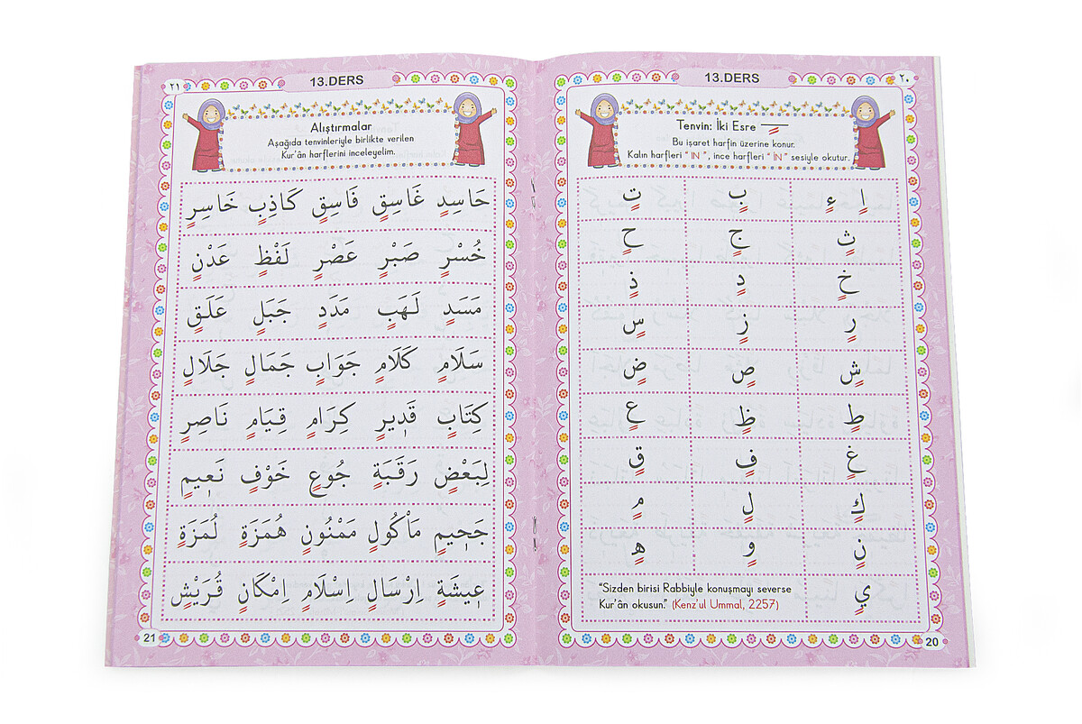 Kızımın Namaz Seccadesi Seti - Namaza İlk Adım Set - Pembe - 5