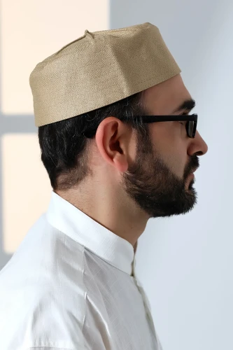 Kubbeli Kalıp Namaz Takkesi Bej - 7