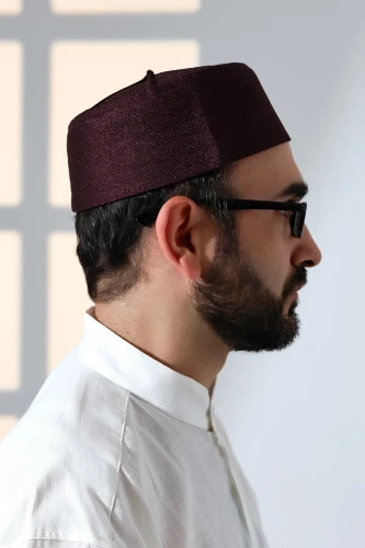 Kubbeli Kalıp Namaz Takkesi Mürdüm - 6