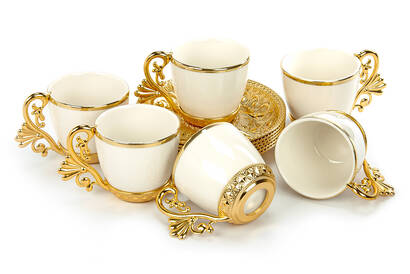 Lal 6-Piece Coffee Cup Set - Gold - 4