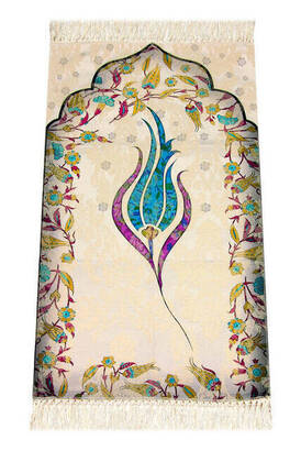 Laleli Ebruli Prayer Rug - Blue - 1