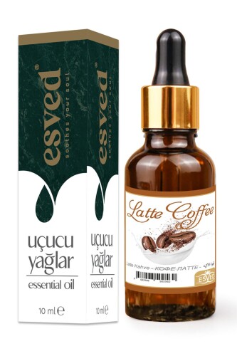 Latte Kahve Kokusu Saf Esansiyel Uçucu Yağ Buhurdanlık Yağı Difüzör Esansı Aromaterapi Ortam Koku 10ml 