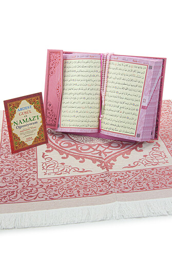 Lectern, Holy Quran and Prayer Mat Set - Pink for My Daughter - 4