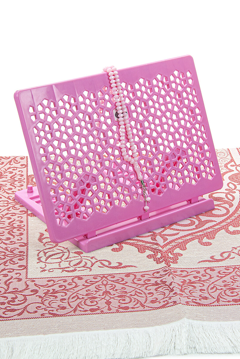 Lectern, Holy Quran and Prayer Mat Set - Pink for My Daughter - 6