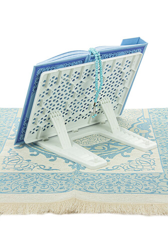 Lectern, Quran and Prayer Mat Set - Blue for My Son - 5