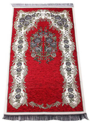 Lux Gulce Chenille Prayer Rug - 0260 - Claret Red Color - 1