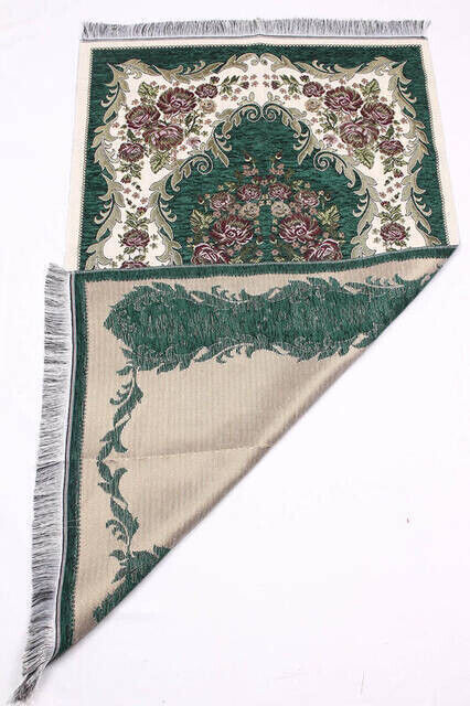 Lux Gülce Chenille Prayer Rug - 0260 - Dark Green Color - 2