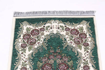 Lux Gülce Chenille Prayer Rug - 0260 - Dark Green Color - 4