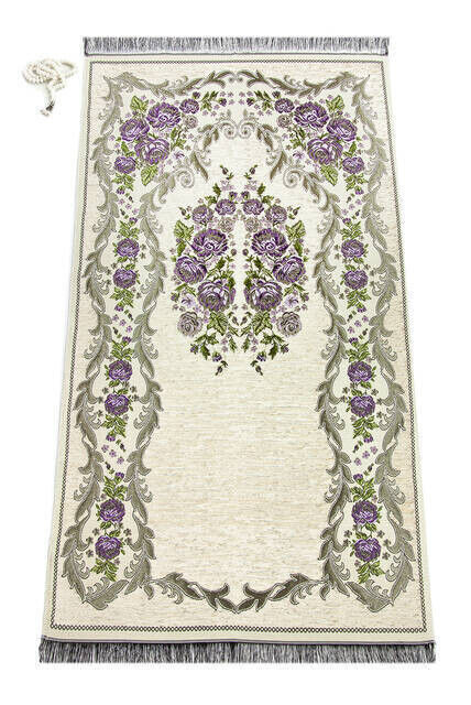 Lux Gülce Chenille Prayer Rug Purple - 1