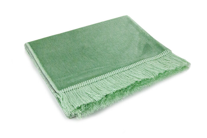 Luxurious Irregularly Patterned Velvet Velor Prayer Rug - Green - 2