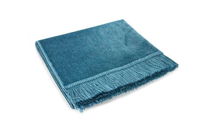 Luxurious Irregularly Patterned Velvet Velor Prayer Rug Blue - 2