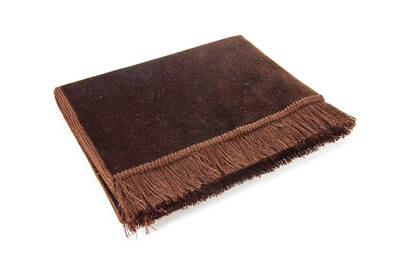 Luxurious Irregularly Patterned Velvet Velor Prayer Rug Brown - 2