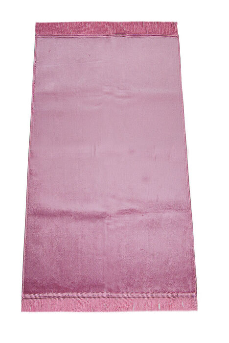 Luxurious Irregularly Patterned Velvet Velor Prayer Rug Pink - 1