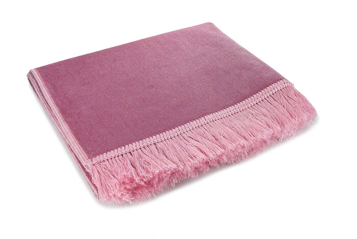 Luxurious Irregularly Patterned Velvet Velor Prayer Rug Pink - 2