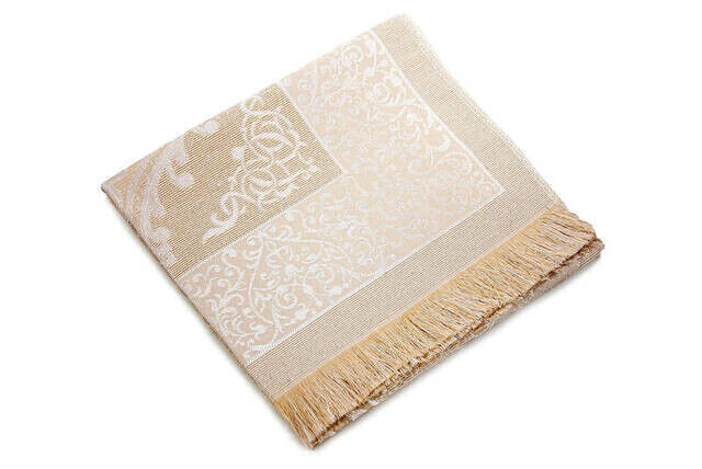 Luxurious Light Color Ottoman Taffeta Prayer Rug - 0210 - Cream Color - 2