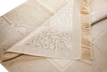 Luxurious Light Color Ottoman Taffeta Prayer Rug - 0210 - Cream Color - 3