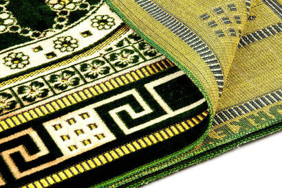 Luxurious Velvet Şipinger Prayer Rug Rosary with Gift Light Green - 3