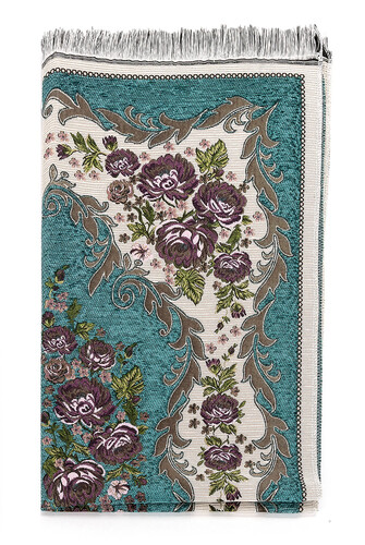 Luxury Gülce Chenille Prayer Rug Petrol - 2