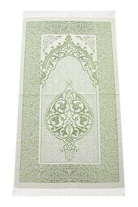 Luxury Light Color Ottoman Taffeta Prayer Rug Green Color - 1