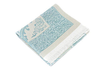 Luxury Light Color Ottoman Taffeta Prayer Rug Turquoise Color - 2