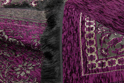 Luxury Mihrab Thick Velvet Prayer Rug Mauve - 4