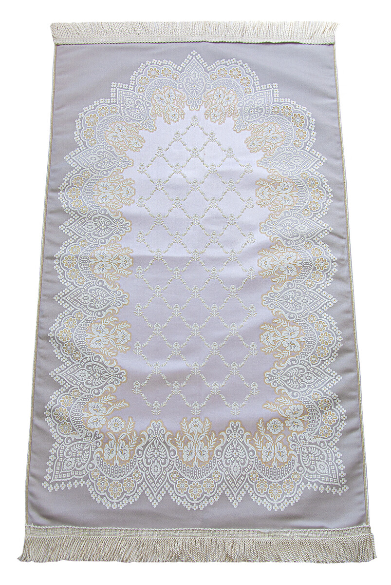 Luxury Patterned Lined Prayer Rug Cream - 1