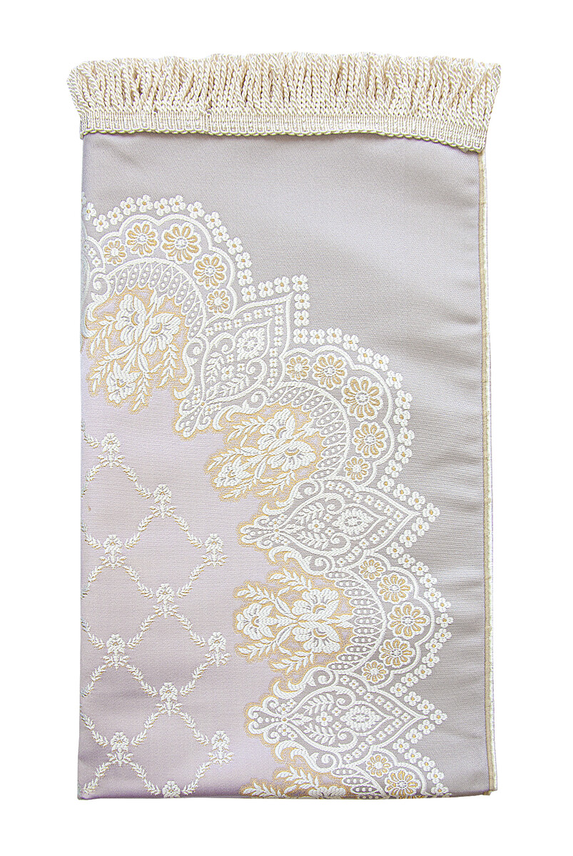 Luxury Patterned Lined Prayer Rug Cream - 3