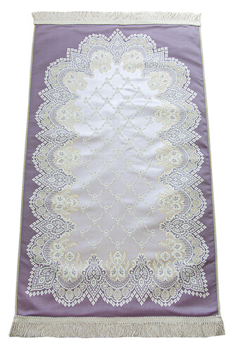 Luxury Patterned Lined Prayer Rug Purple - 1