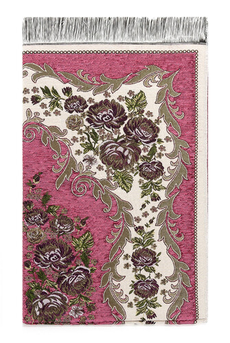 Luxury Rose Chenille Prayer Rug Fuchsia - 2