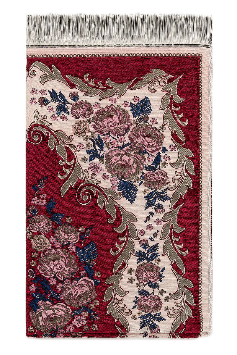 Luxury Rose Chenille Prayer Rug Red - 2