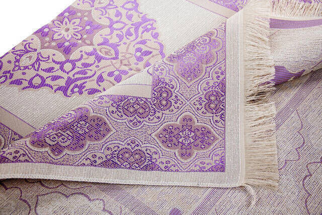 Luxury Light Color Ottoman Taffeta Prayer Rug - 0210 - Lilac Color - 3