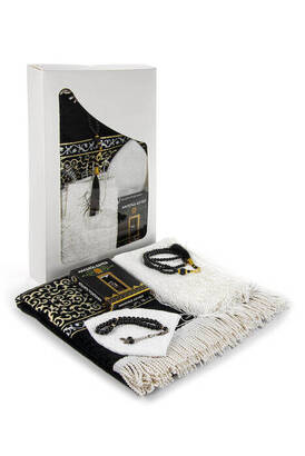 Luxury Prayer Mat Set Religious Gift Set Window BoxEd Gift Set Kaaba Prayer Mat Set - 1