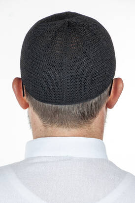 Luxury Steel Knitted Prayer Cap Black 1 Piece - 3