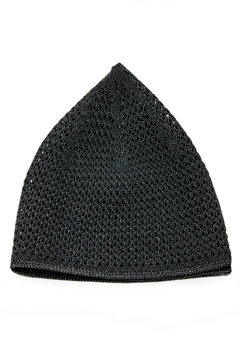 Luxury Steel Knitted Prayer Cap Black 1 Piece - 4