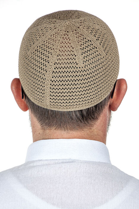 Luxury Steel Knitted Prayer Cap Brown 1 Piece - 3