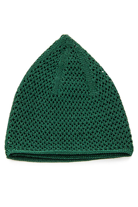 Luxury Steel Knitted Prayer Cap Green 1 Piece - 4