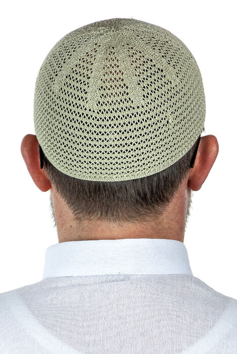 Luxury Steel Knitted Prayer Cap Pistachio 1 Piece - 3