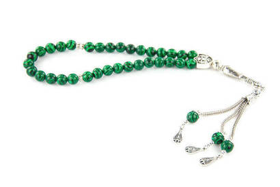 Malachite Ceyt Stone 33-Piece Rosary - 1