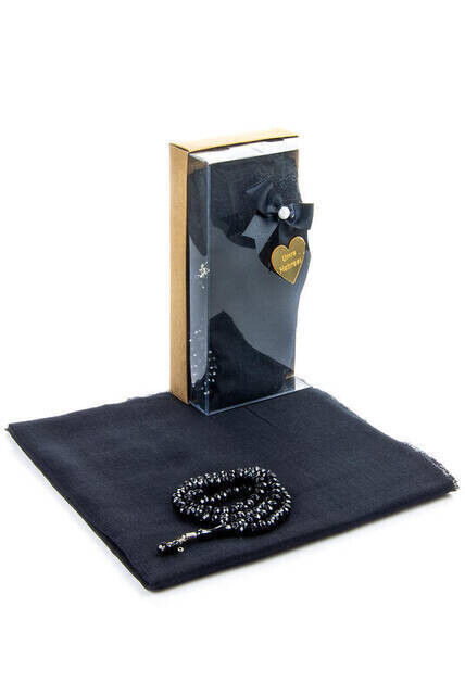 Mevlid Gift Set - Rosary - Covered - Black Color - 1